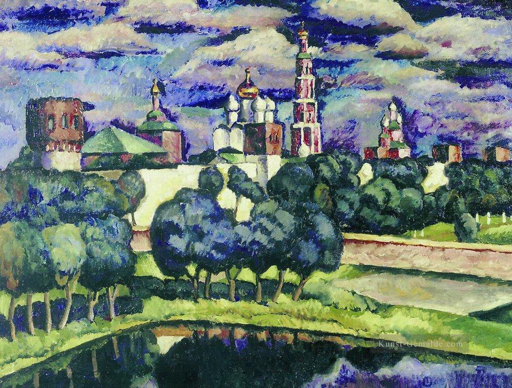das novodevichy Kloster 1913 Ilja Maschkow Stadtbild Stadtszenen Ölgemälde